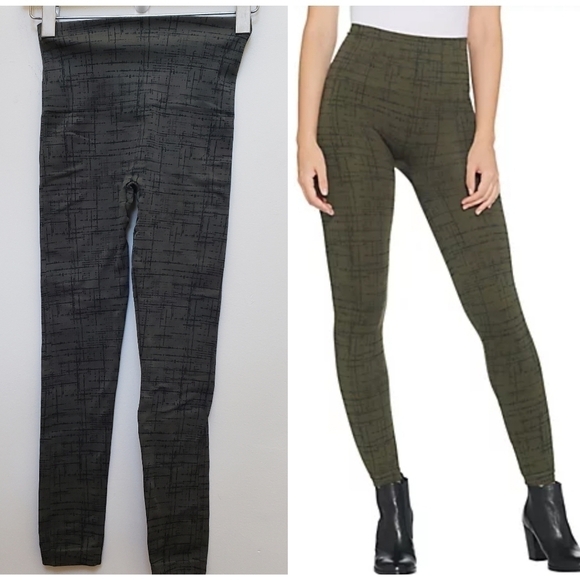 Spanx Look At Me Now Olive Crosshatch Legging Size Small - Picture 1 of 9